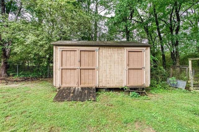 view of shed