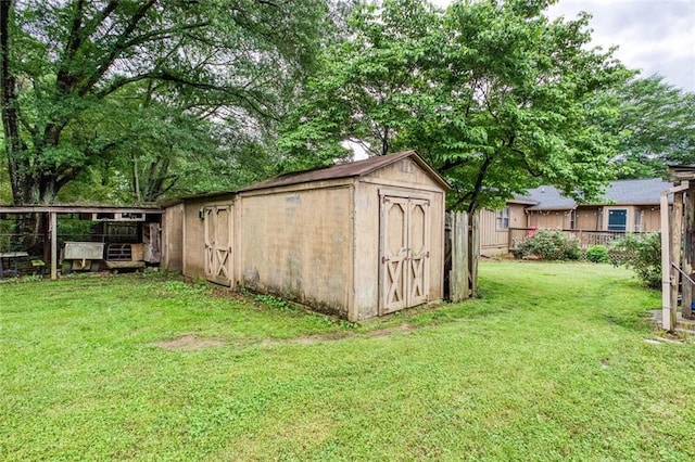 view of shed