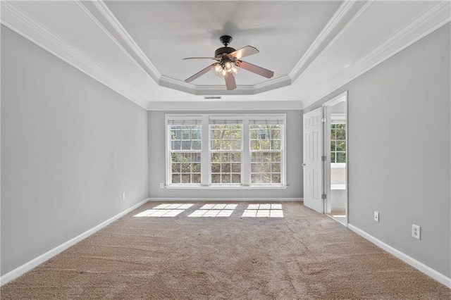 1530 Wehunt Cir SE Unit 19, Smyrna, GA 30082 - carpeted spare room featuring baseboards, a ceiling fan, crown molding, and a raised ceiling