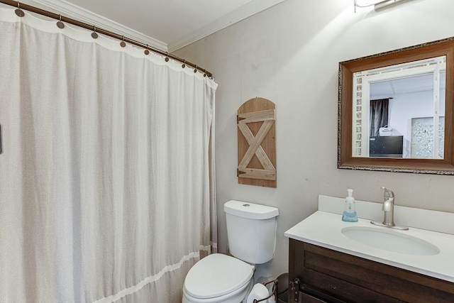 1045 Legacy Walk, Woodstock, GA 30189 - bathroom with crown molding, vanity, and toilet