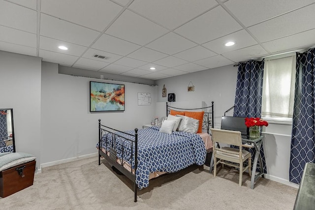 1045 Legacy Walk, Woodstock, GA 30189 - bedroom featuring carpet flooring, baseboards, recessed lighting, and a drop ceiling
