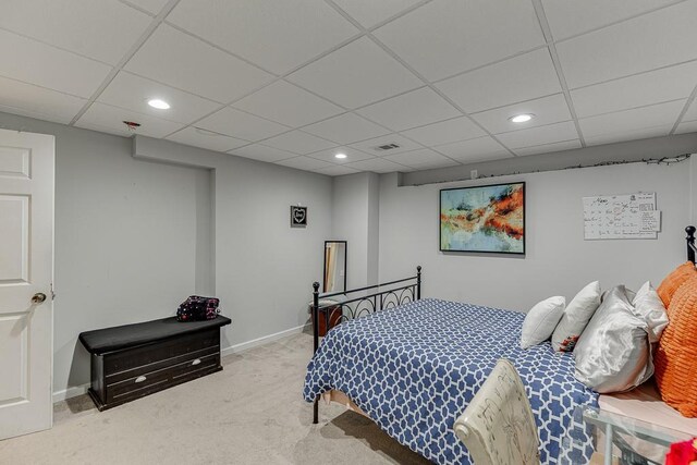 1045 Legacy Walk, Woodstock, GA 30189 - bedroom with carpet, recessed lighting, baseboards, and a drop ceiling