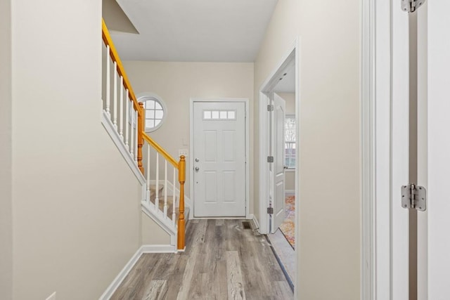 foyer featuring light hardwood / wood-style flooring