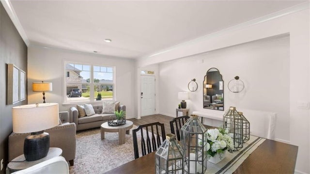 living room featuring hardwood / wood-style floors