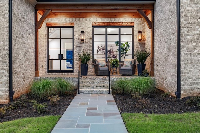 view of exterior entry with french doors