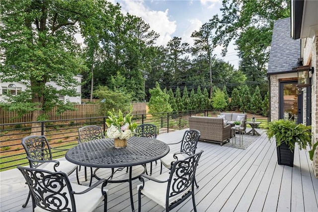 deck with an outdoor living space