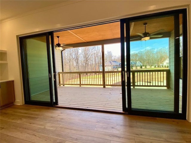 9224 Waldrip Rd, Gainesville, GA 30506 - entryway with a ceiling fan and wood-type flooring
