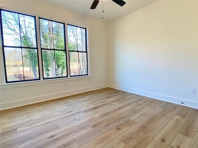 9224 Waldrip Rd, Gainesville, GA 30506 - spare room with a ceiling fan, baseboards, and light wood-type flooring