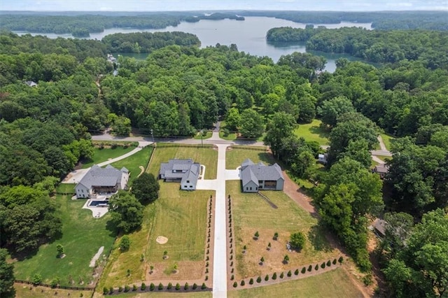 9224 Waldrip Rd, Gainesville, GA 30506 - drone / aerial view of a large body of water and a heavily wooded area