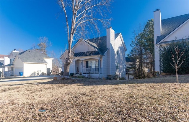 view of front of house with covered porch