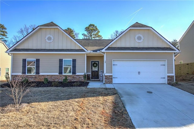 craftsman-style house with a garage