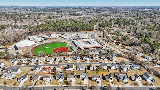 birds eye view of property with a residential view