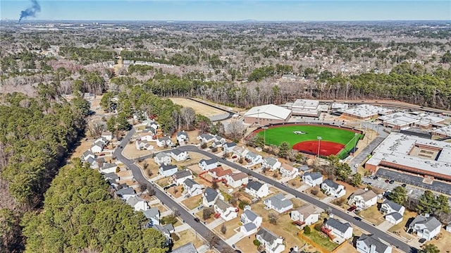 aerial view with a residential view