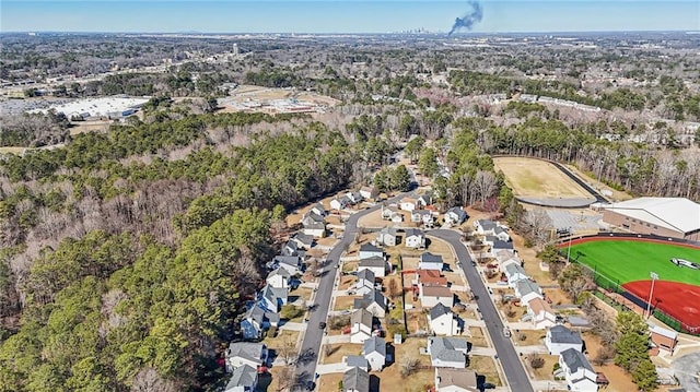 aerial view featuring a residential view