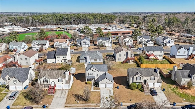 drone / aerial view featuring a residential view