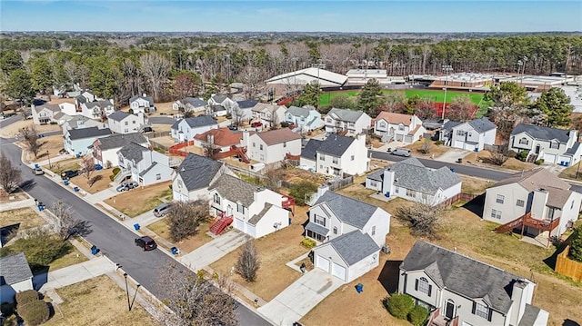 bird's eye view with a residential view