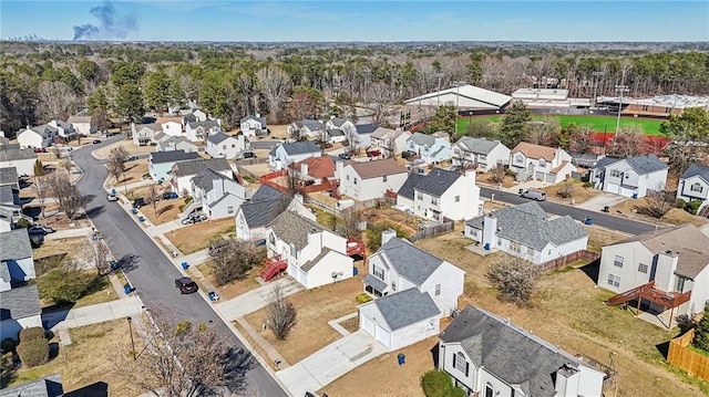 birds eye view of property with a residential view