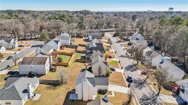 drone / aerial view with a residential view