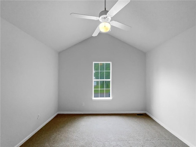 2397 Charleston Ter, Decatur, GA 30034 - unfurnished room with carpet floors, baseboards, ceiling fan, and lofted ceiling