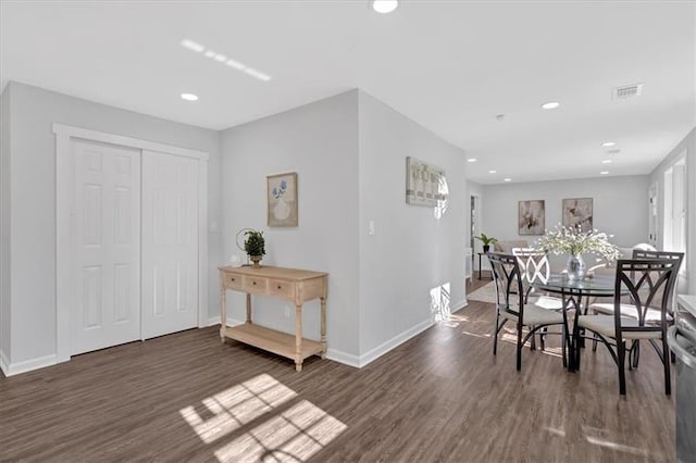 1766 Blossom Ln, Austell, GA 30168 - dining space with visible vents, recessed lighting, baseboards, and wood finished floors