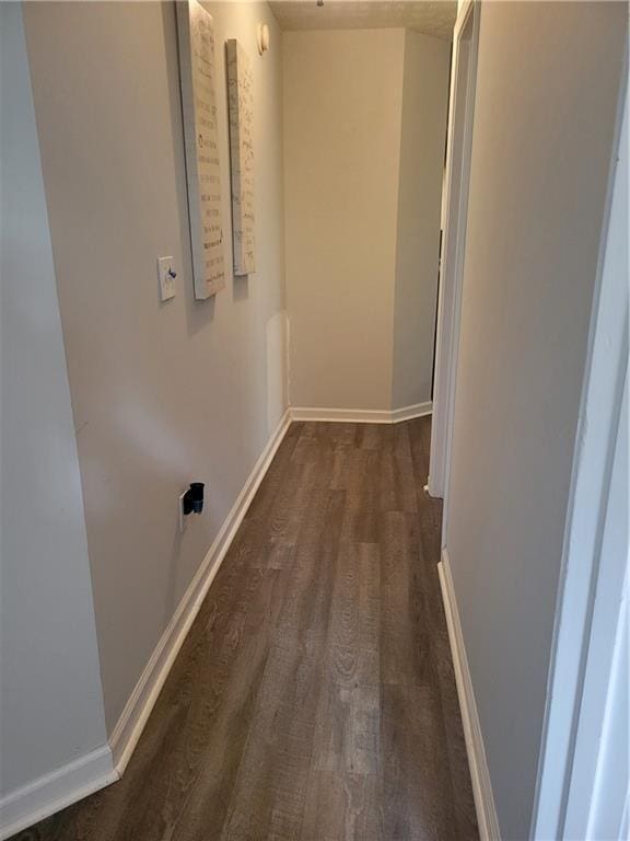 hall featuring dark hardwood / wood-style floors