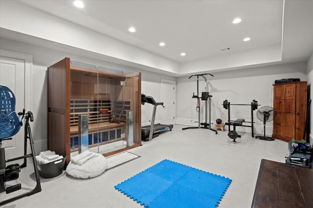 6440 Westchester Pl, Cumming, GA 30040 - exercise area featuring recessed lighting and baseboards