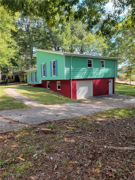 raised ranch with a garage