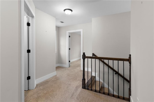 35 Bridgestone Way SE, Cartersville, GA 30120 - hallway featuring an upstairs landing, light carpet, and baseboards