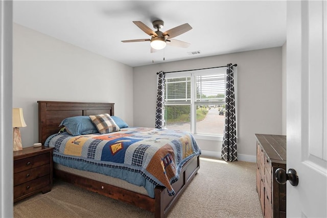 35 Bridgestone Way SE, Cartersville, GA 30120 - bedroom with light colored carpet, baseboards, and ceiling fan
