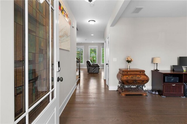 35 Bridgestone Way SE, Cartersville, GA 30120 - hallway with wood finished floors, baseboards, and recessed lighting