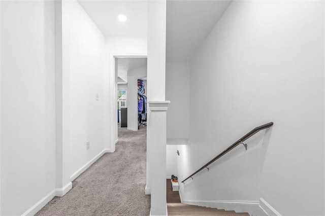 5668 Union Pointe Dr, Union City, GA 30291 - staircase featuring baseboards and carpet flooring