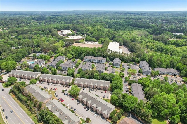 bird's eye view with a view of trees