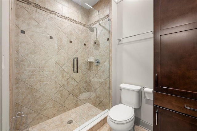 4015 Roberts Crest Ln, Suwanee, GA 30024 - bathroom with a shower stall, toilet, and baseboards