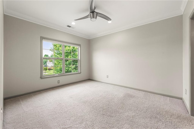 4015 Roberts Crest Ln, Suwanee, GA 30024 - carpeted spare room with ceiling fan, ornamental molding, baseboards, and recessed lighting