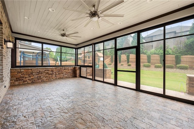 4015 Roberts Crest Ln, Suwanee, GA 30024 - unfurnished sunroom with ceiling fan and plenty of natural light