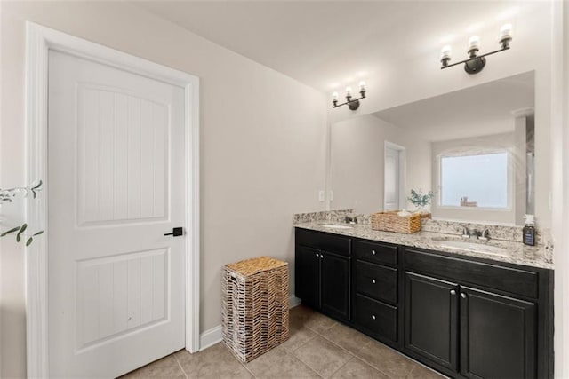 bathroom featuring vanity and tile patterned floors