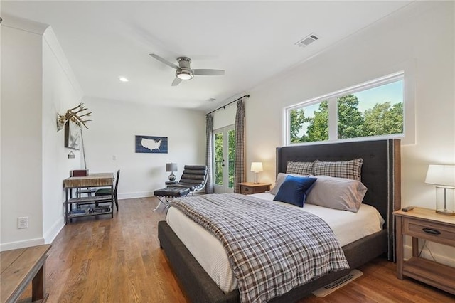 3842 Ernest W Barrett Pkwy SW, Marietta, GA 30064 - bedroom with wood finished floors, baseboards, recessed lighting, and ceiling fan