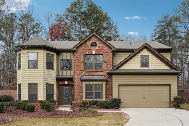 view of front facade with a garage