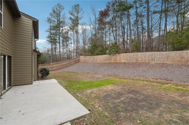 view of yard with a patio area