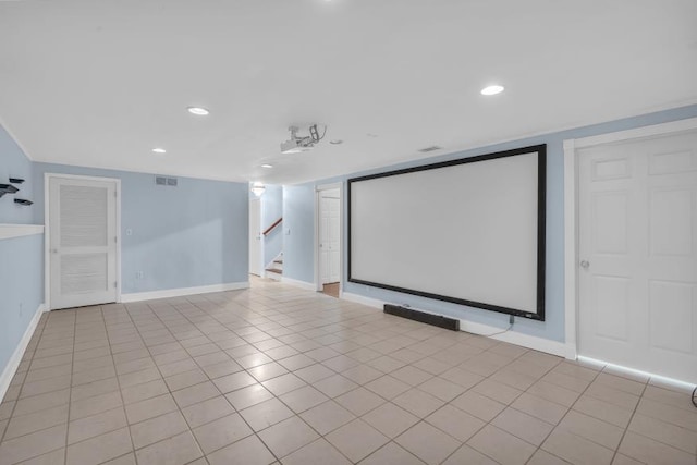 481 Patillo Rd, Stockbridge, GA 30281 - home theater with recessed lighting, baseboards, and light tile patterned floors