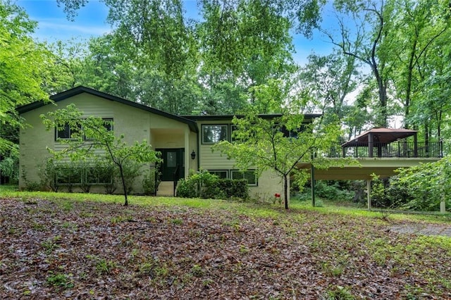 481 Patillo Rd, Stockbridge, GA 30281 - view of front of home with stucco siding and a gazebo
