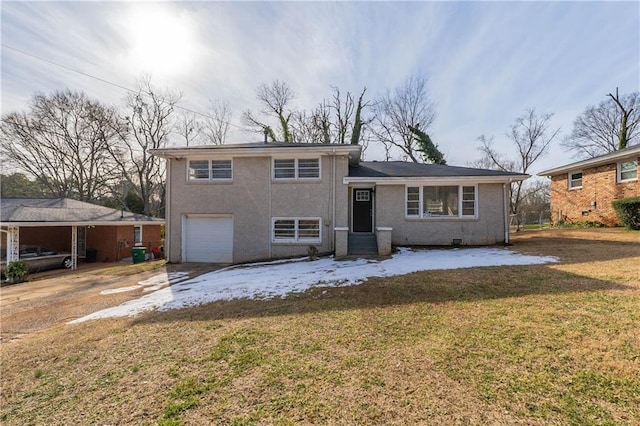 2473 Tyler Way, Decatur, GA 30032 - split level home featuring a garage, a front lawn, and a carport