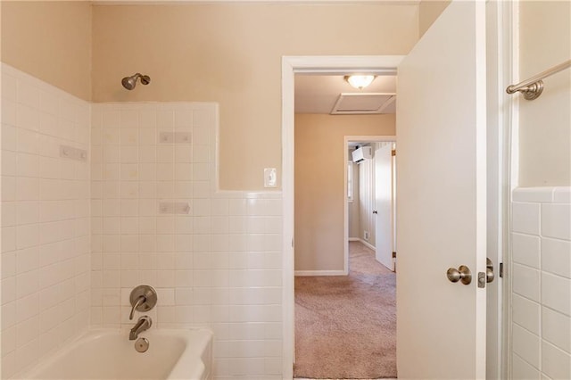 2473 Tyler Way, Decatur, GA 30032 - bathroom with bathing tub / shower combination and an AC wall unit