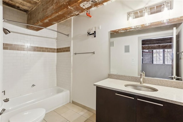 170 Boulevard Se E127, Atlanta, GA 30312 - bathroom with bathtub / shower combination, vanity, toilet, tile patterned flooring, and baseboards