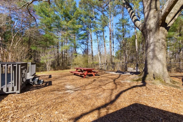 view of yard featuring fence