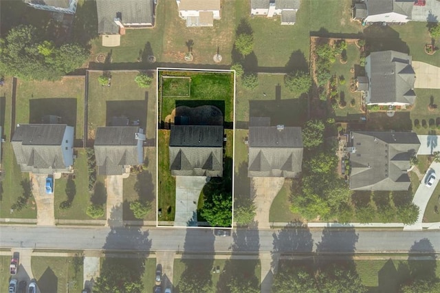 9120 Alden Dr, Locust Grove, GA 30248 - aerial perspective of suburban area with property parcel outlined