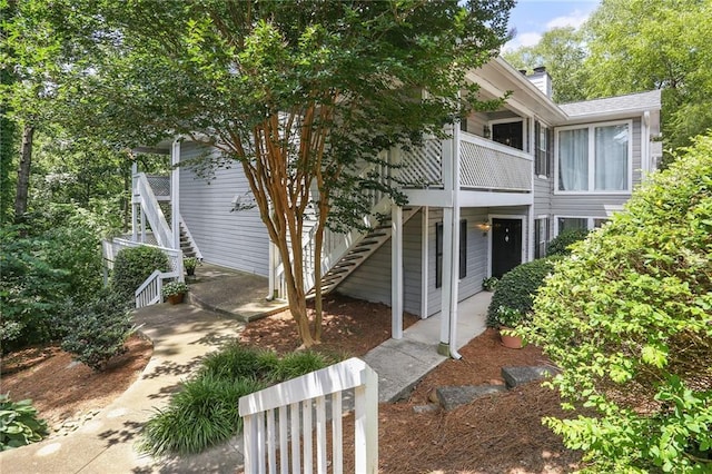 view of home's exterior featuring a balcony