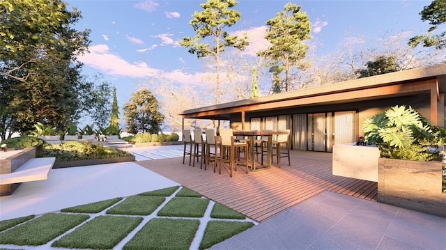 633 Cagle Rd, Marietta, GA 30068 - patio terrace at dusk featuring outdoor dry bar