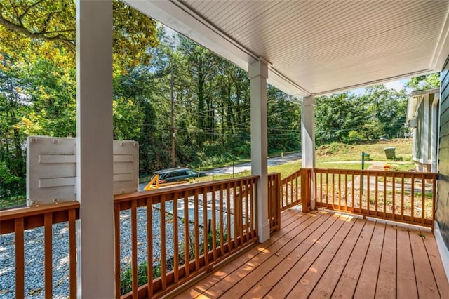 deck featuring covered porch