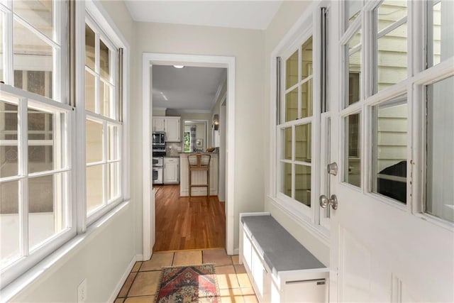 999 Seaboard Ave NW, Atlanta, GA 30318 - mudroom featuring light tile patterned floors and french doors